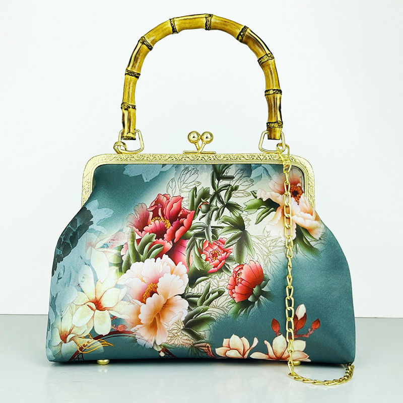 Cheongsam bag Handbag Handbag Crossbody bag Fashion temperament Antique mouth gold bag Cheongsam bag Bamboo joint_voghion.com