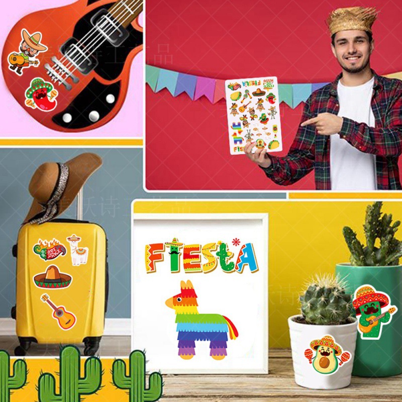 Nuevo México carnaval fiesta decoración pegatinas México Día de los muertos decoración etiqueta adhesiva