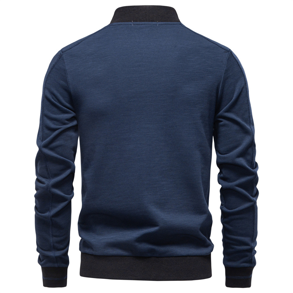 Giacca in jeans da uomo collo baseball business casual autunno inverno_voghion.com