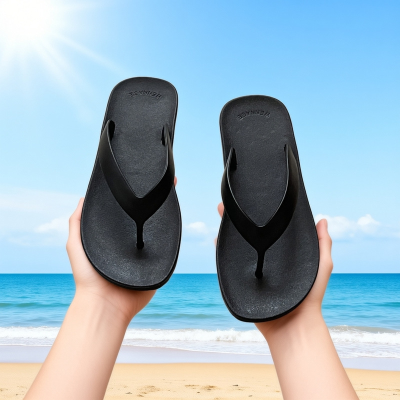 New Vietnamese Rubber Flip-Flops for Men and Women, Couple Shoes, Non-Slip, Wear-Resistant, Anti-Odor, Quick-Drying, Outdoor, Seaside, Beach