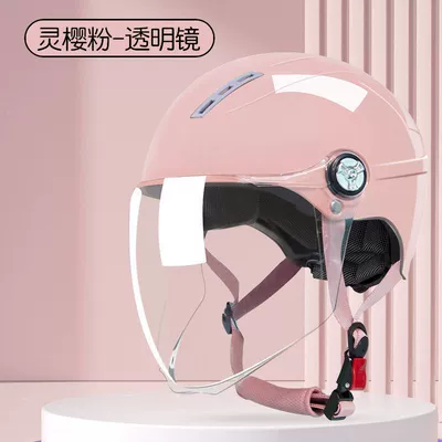 Standard Men's Half Helmet Autumn and: Motosiklet kaskı (dəbilqə) - 3c-certification-x9-lingying-powder-transparent-long-mirror