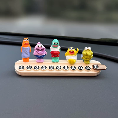 2026 New Bikini Town Temporary Parking Number Plate, Car Moving Phone Number Sign, Cute for Women (Nömrəli dayanma kartı) - beige-parking-signbikini-bottom-passerby-fish