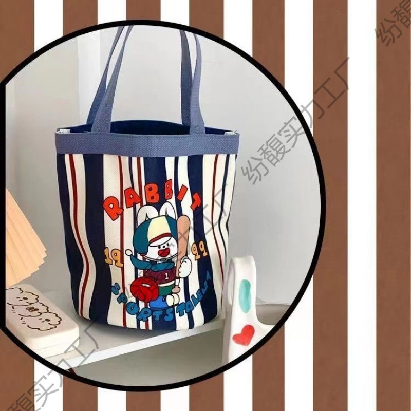 【ストア】かわいいイラストバケツポータブル韓国風ガールハートママランチバッグ仕事用小さなトートバッグ子供用|undefined