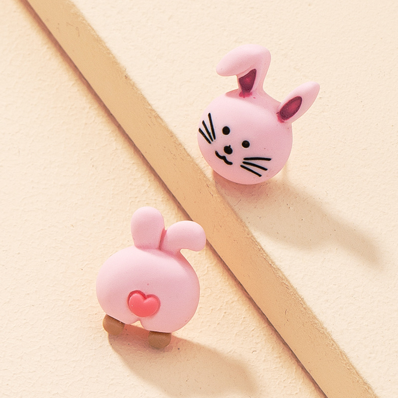 Korean Fashion Rabbit Asymmetric Earrings display picture 2