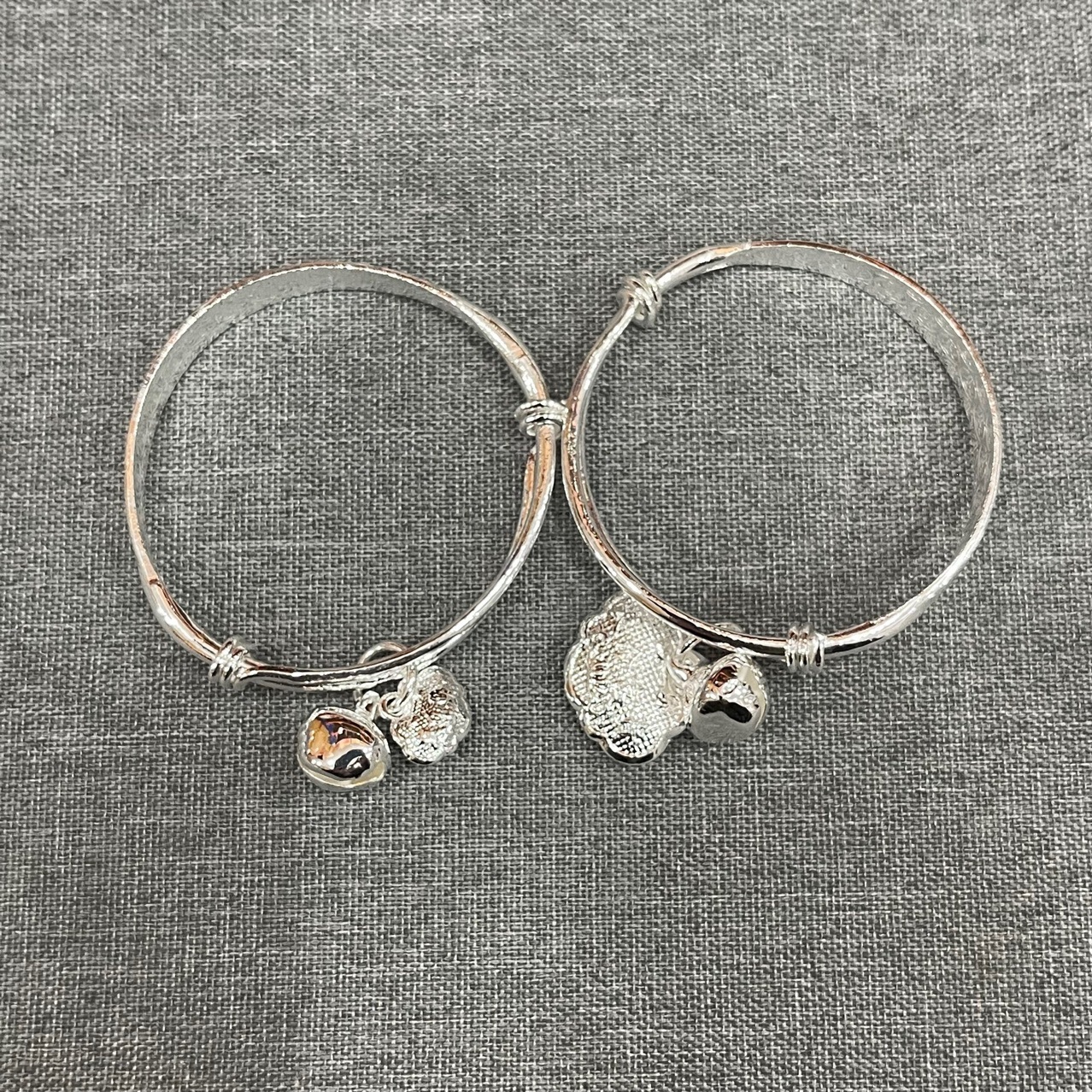 High-quality imitation Jianghu street stall children's baby bell bracelet, gold-plated and silver-plated, symbolizing longevity, wealth, intelligence, and lively innocence
