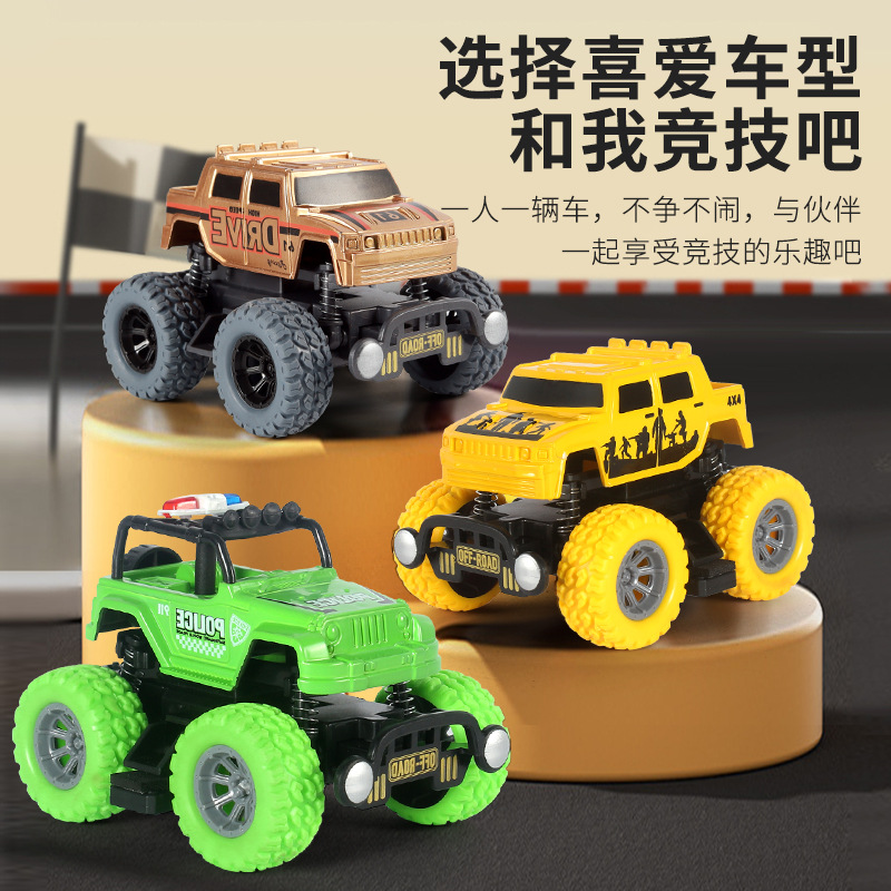 Juguetes infantiles inercia de propulsión trasera eyección acrobacias modelo de simulación de vehículo todoterreno para niños caída coche al por mayor