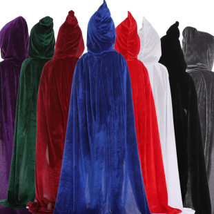Factory Direct Sales Halloween Cloak Cloak Witch Wizard Cloak Children Adult Dense Velvet Gold Velvet Cloak