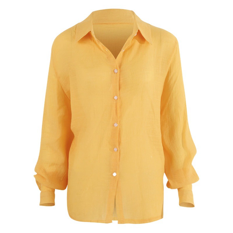 2025 Весенний и Осенний Asia Sensun ebay Европейские и американские дамы повседневные свободные льняные рубашки с длинными рукавами плюс размер женской одежды