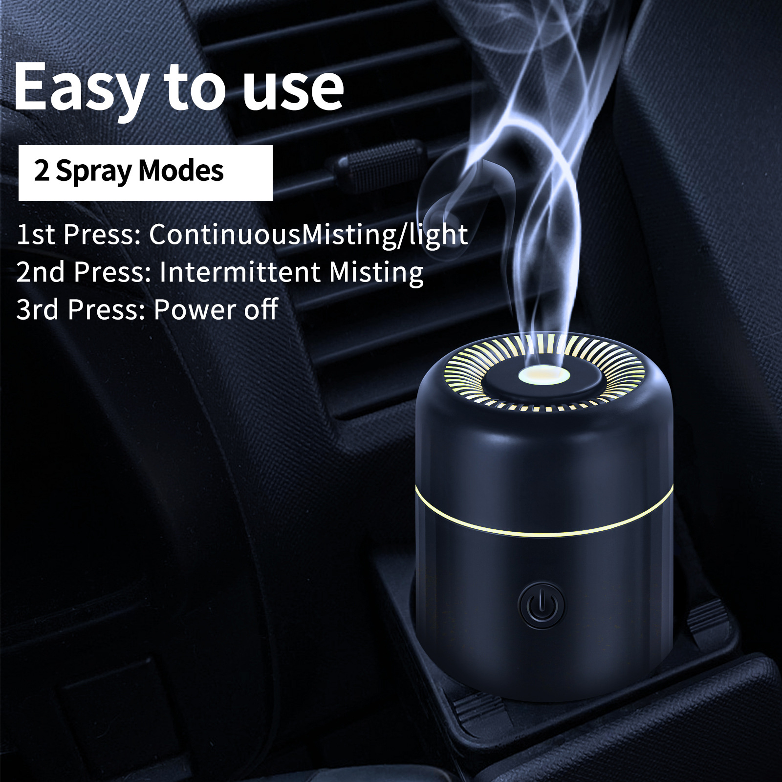 Amazon nuevo mini coche aromaterapia spray gran volumen niebla coche humidificador USB coche aromaterapia máquina colorido