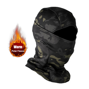 Cross-border outdoor fleece-lined warm headgear cold-proof tactical camouflage balaclava winter cycling full face mask