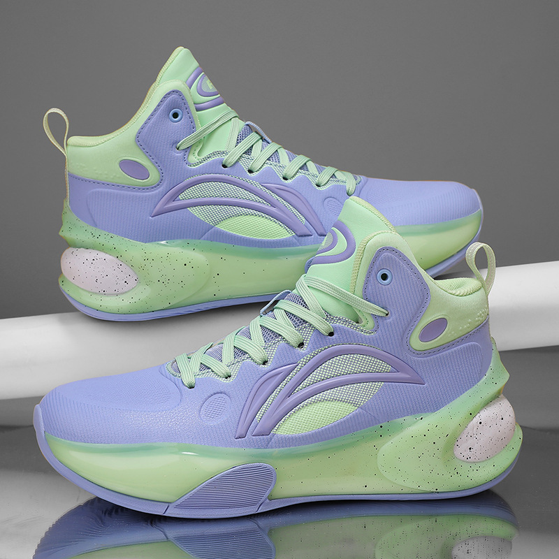 Auténticos zapatos de baloncesto Yushuai 17 para hombres, niños grandes, piso de cemento profesional, fricción de combate real, cojín de aire con sonido, zapatos deportivos con amortiguación