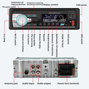 Двойной USB автомобильный MP3-плеер Bluetooth голосовой вызов USB-флешка кард-машина крутой красочный свет ЖК-дисплей