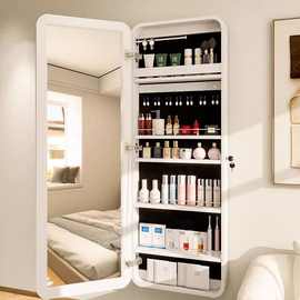 暗藏式穿衣镜多功能化妆品首饰收纳柜全身镜一体壁挂式隐形隐藏镜