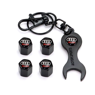 valve – Wrench Alloy Valve Core Valve - audi-logo-4-pack-black-model-wrench-keychain