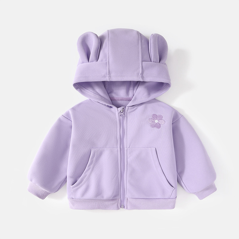 婴儿女童外套春秋款儿童秋季连帽开衫小童婴幼衣服女宝宝秋装上衣|undefined