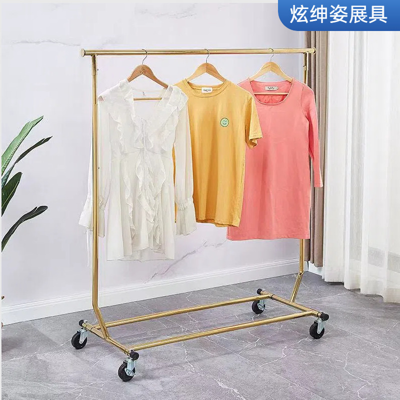 Clothing Store Exhibition Fair Mall Promotion Folding Mobile Adjustable Floor-Standing Large Wheel Single Bar Display Rack Live Hanger Clothing Store Exhibition Fair Mall Promotion Folding Mobile Adjustable Floor-Standing Large Wheel Single Bar Display Rack Live Hanger