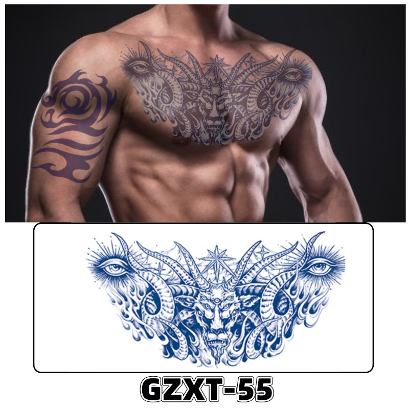 Pegatinas de tatuaje de jugo de pecho de flores pegatinas de tatuaje de hierbas de brazo grande de flores sudor impermeable media hoja alas de flores pegatinas de tatuaje al por mayor