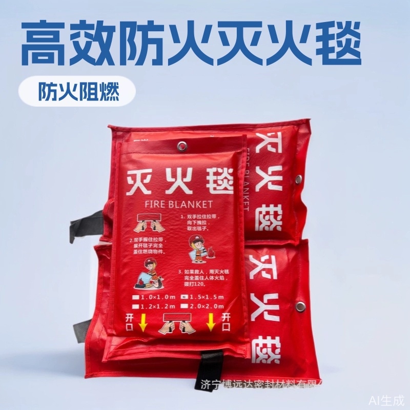 灭火毯消防逃生防火门无碱玻璃纤维布家用厨房学校户外阻燃