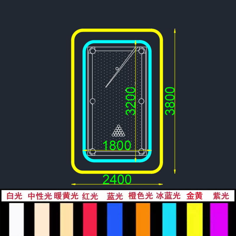 인터넷 연예인 핫 스타일 둥근 직사각형 7 폭 램프 본체 이중 원형