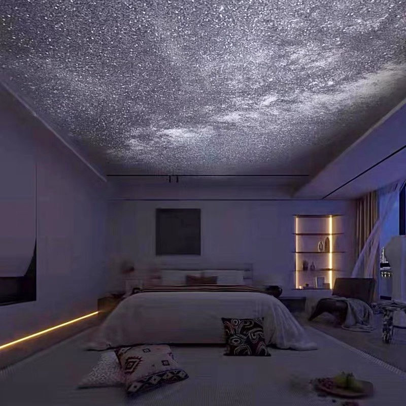 梦幻星空顶天花板儿童卧室房间壁纸欧式浪漫主题简约月球墙纸墙布