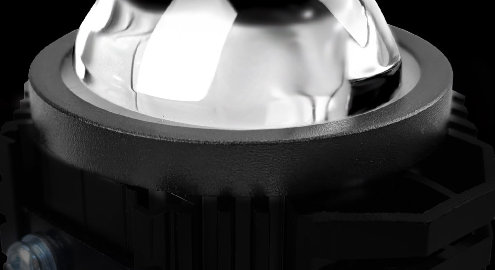 Motorcycle Electric Vehicle Led Driving Headlight Lens with Horn External Night Driving Modified High and Low Beam 12-80V