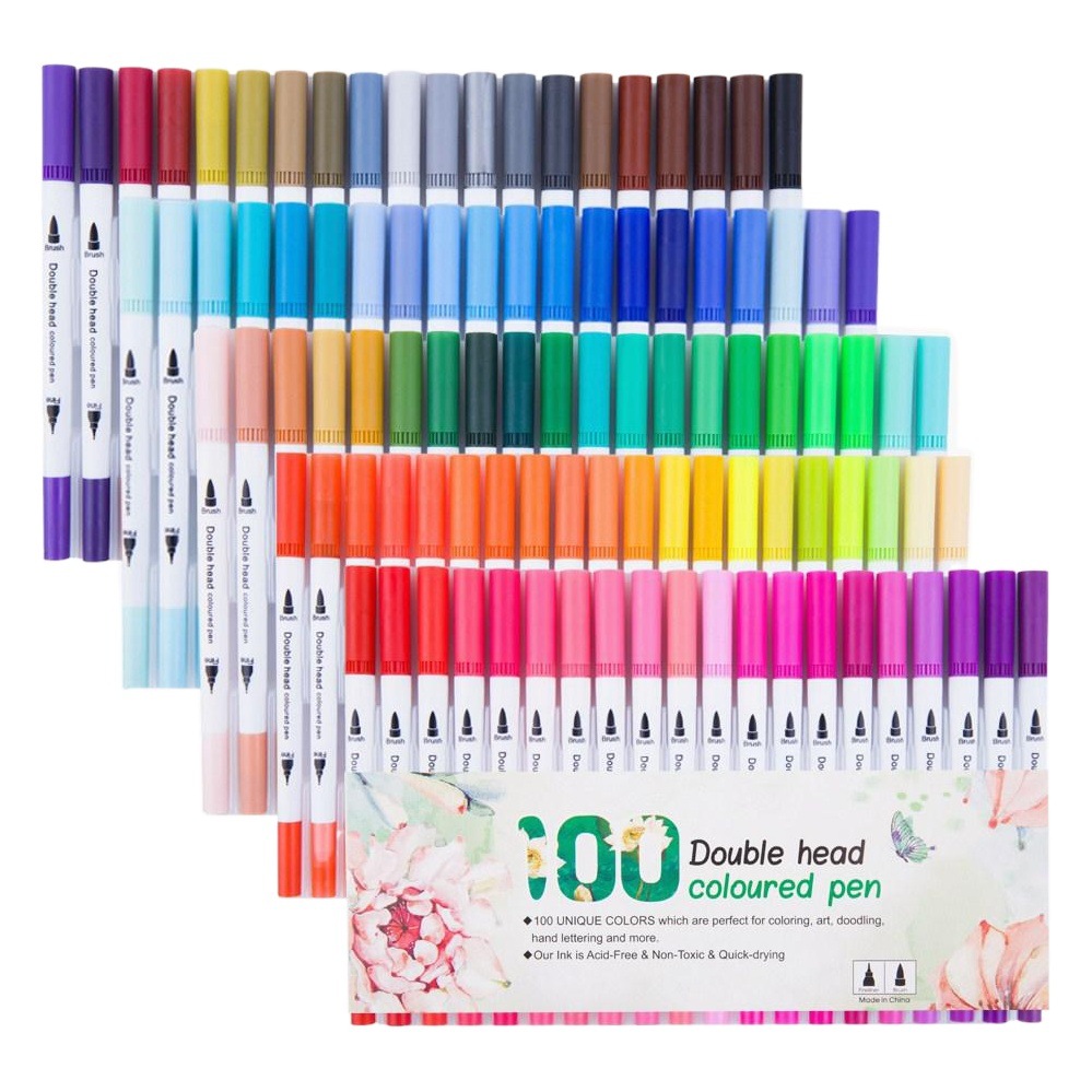 Amazon doble cabeza marcador de color suave cabeza acuarela pluma suministros de arte niños regalo pintura traje