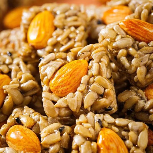 Almond and Papaya Seed Kernel Nut Crisp 500g Cookies Sunflower Seeds and Xylitol Small Packaging Almond and Papaya Seed Crispy