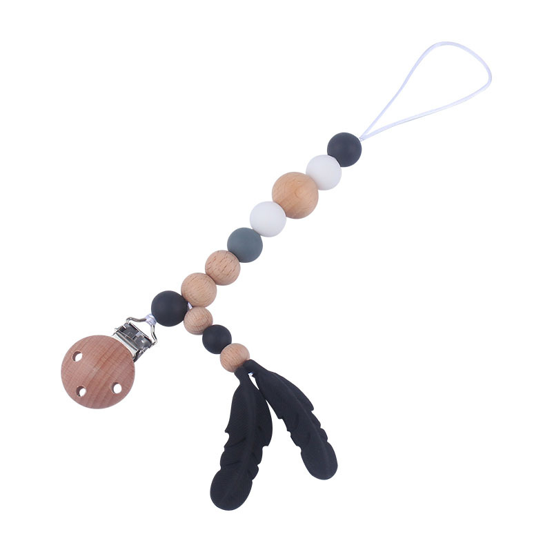 Suministros para bebés clip de chupete de haya chupete de silicona para bebé cadena anti-caída Amazon AliExpress nuevo