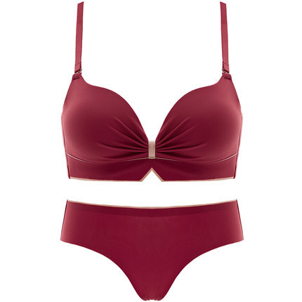 Ropa interior roja de las mujeres pequeño pecho empujar hacia arriba pecho grande pecho anti-flacidez animal año látex sujetador traje novia de boda