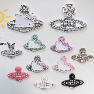 New Hot-Selling Fallen Saturn Cat DIY Jewelry Accessories Sweet Hair Accessories Mobile Phone Case Hole Shoe Material