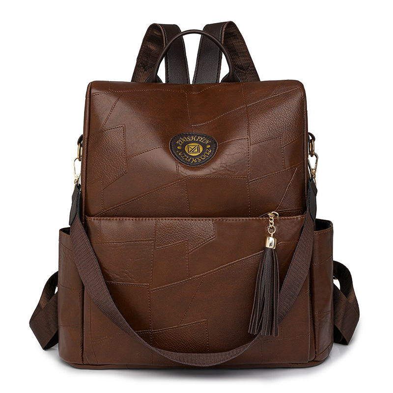 Mochila de mujer de todo fósforo 2024 nueva mochila de gran capacidad de moda casual para mujer bolso de viaje antirrobo de cuero suave para mujer