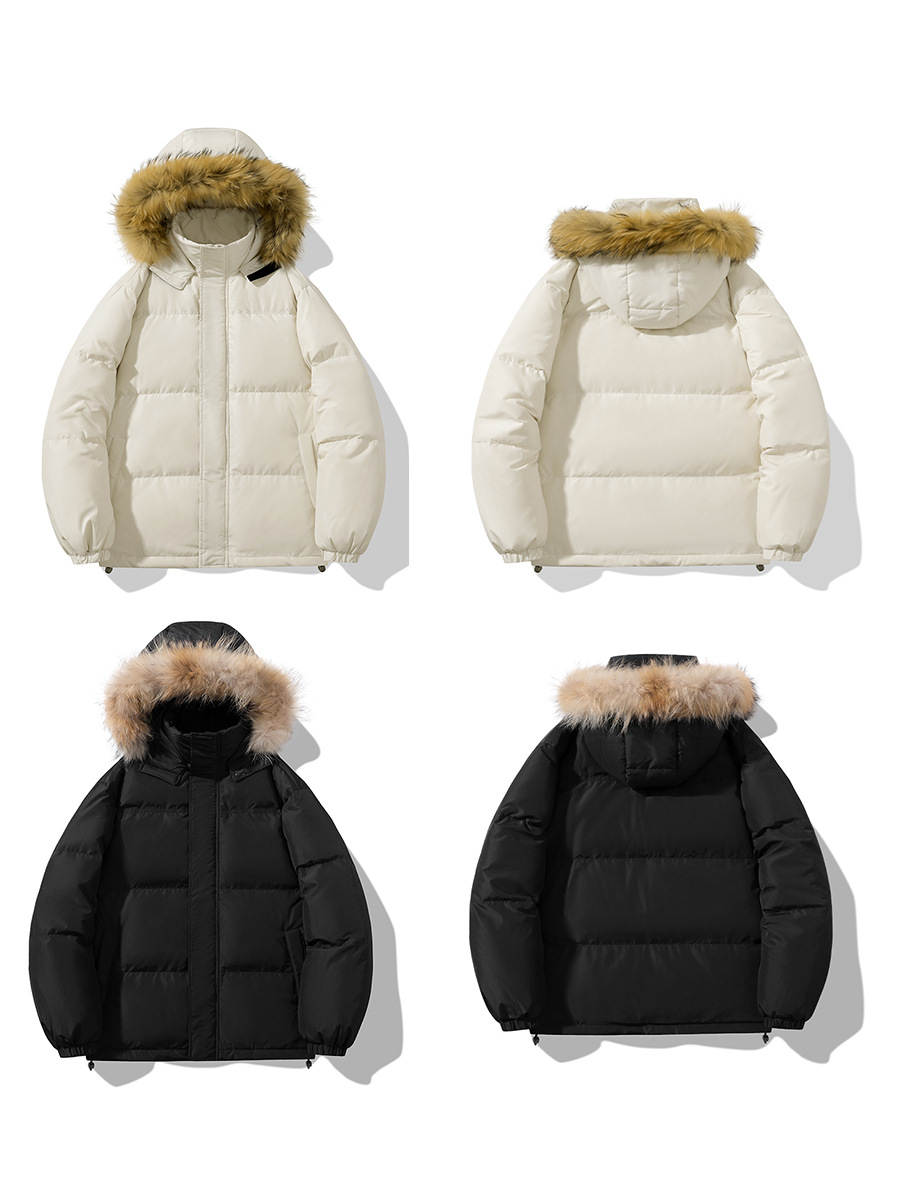 Chaqueta de esquí transfronteriza de alta gama gruesa chaqueta blanca al aire libre chaqueta de plumón corta invierno personalizada para hombres