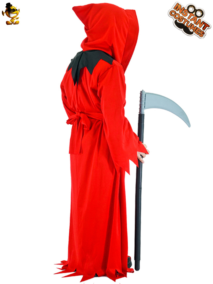 Ropa de cosplay de la muerte del muchacho ropa de Halloween rojo de la muerte del muchacho
