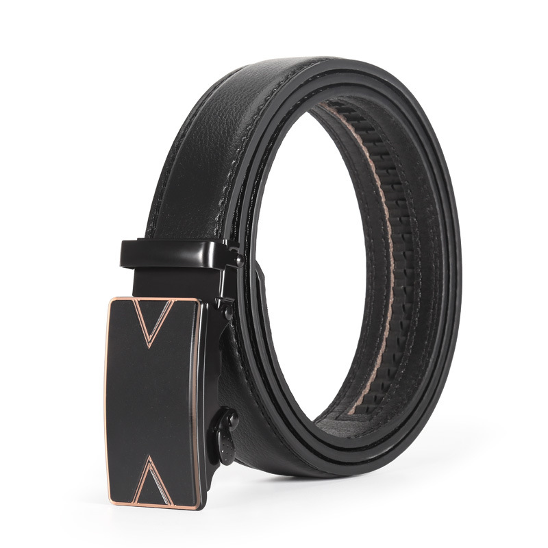 Cinturón de cuero para hombre cinturón fino de cuero de imitación 3.5 hebilla de hierro acrílico cinturón de pantalones de grano fino de negocios cinturón transfronterizo