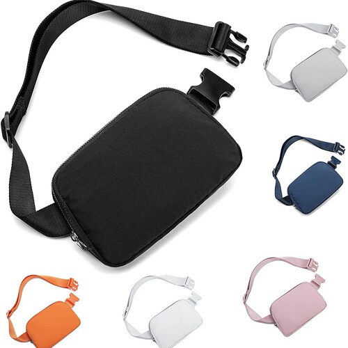 Wholesale lulu-style sports waist bag, waterproof nylon phone bag, unisex versatile crossbody multi-functional chest bag