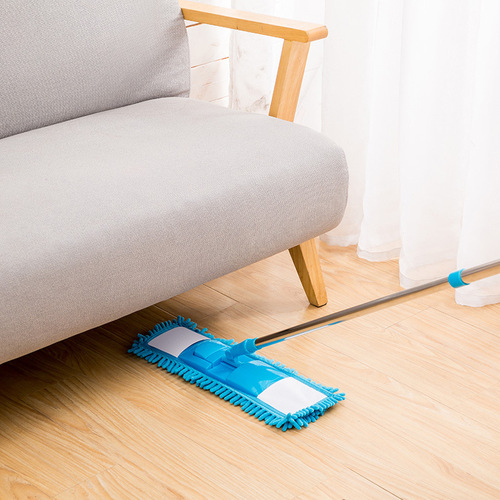 Household electrostatic dust removal flat mop for wooden floors rotating retractable stainless steel lazy absorbent mop