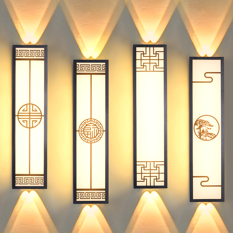 Outdoor Waterproof Wall Lamp Chinese Style up and down Spotlight Courtyard House Wall Washer Outdoor Door Pillar Super Bright Led Wall Lamp