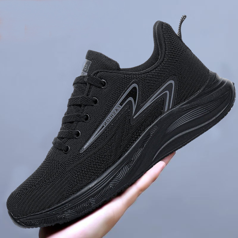 Flyknit Sneakers, Autumn Breathable Mesh Running Shoes, Cold-Adhesive Ready Stock Wholesale Men's Shoes, Street Casual Travel Shoes