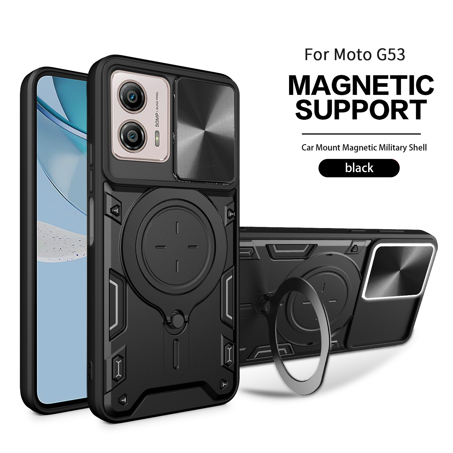 Funda Protectora para Teléfono con Ventana Deslizante Estilo Hogar para Moto Edge60Pro, 60Fusion, Soporte Magnético Giratorio