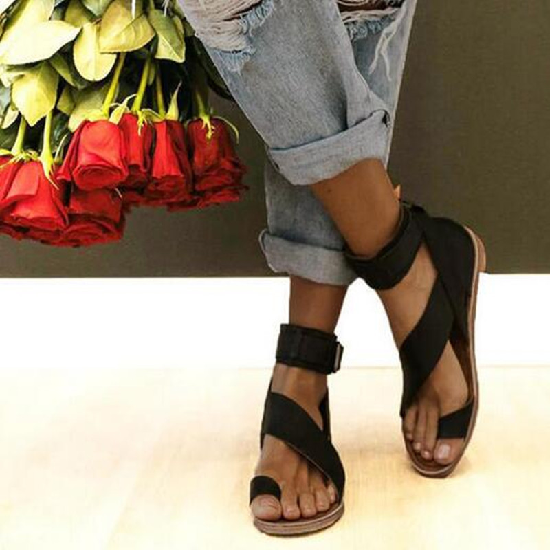 Juti 2024 Summer New plus size Women's Shoes wish Women Flat Sandals Ladies' flat sandals