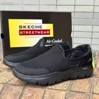 SKQ, летняя новая стильная мужская обувь Skechers, слипоны, легкие дышащие прогулочные туфли, повседневная спортивная обувь