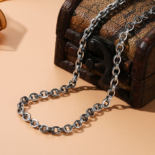 s925纯银男项链做旧泰银重工十字链单颈链嘻哈新中式配饰一件代发