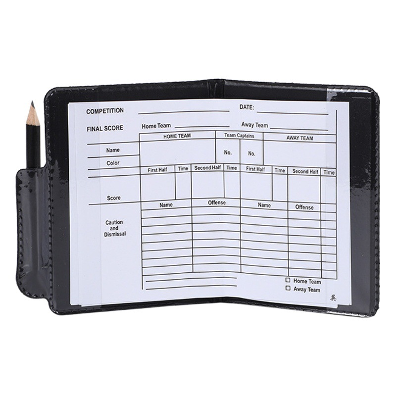 Factory supply red and yellow card football referee fluorescent red card yellow card with holster pencil referee record penalty
