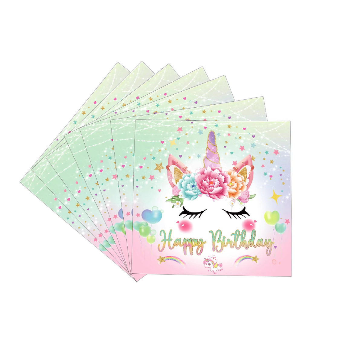Bandeja de papel transfronteriza atmósfera de unicornio decoración del lugar tema de la princesa suministros de fiesta platos de papel juegos de vajilla desechables