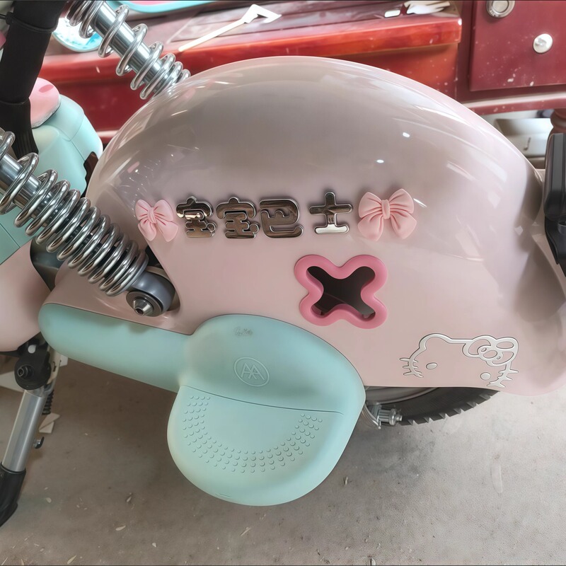 Baby Bus Car Sticker Bow Decoration Stereo Cute Stylish Motorcycle Tail Car Accessories Electric Car