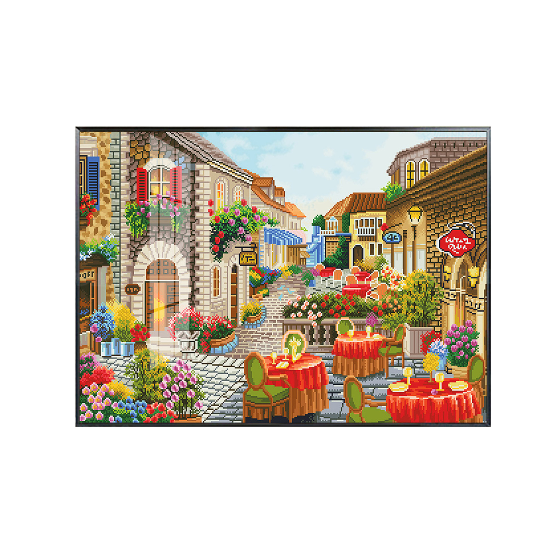 Productos genuinos Mona Lisa Royal punto de cruz Paris Street View Flower Street callejón hermoso simple bordado hecho a mano