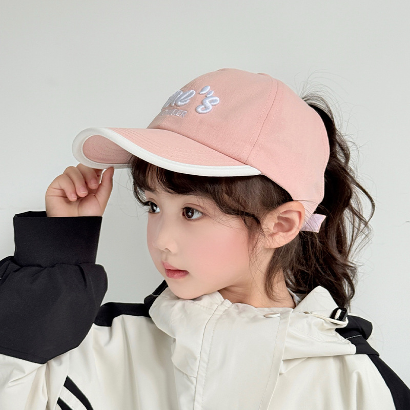 Sombrero para niños con cola de caballo alta, gorro de protección solar para bebés de primavera y verano, gorra de béisbol con techo vacío para niñas, gorra de visera