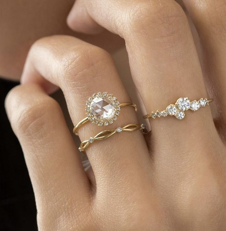 13g Weight Rings Classification 11, 5, 6 Ring Size 1 Set Quantity Casual, Street Occasion Alloy Material Geometric Pattern All Seasons Season Women's Gender Plating Design Classic Style Style 1 Set Classic Style Geometric Alloy Plating Women's Rings 33