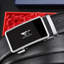 【七匹狼】男士自动扣腰带 正品 头层牛皮真皮皮带情人节礼物礼品