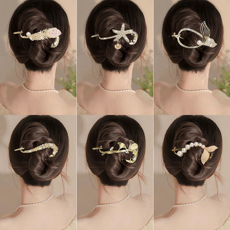 蝶結びタッセルヘアクリップ 女性用 後頭部用 2025年新作 高級ツイストワンワードクリップ 高級感のあるヘアクリップ ヘアアクセサリー|undefined